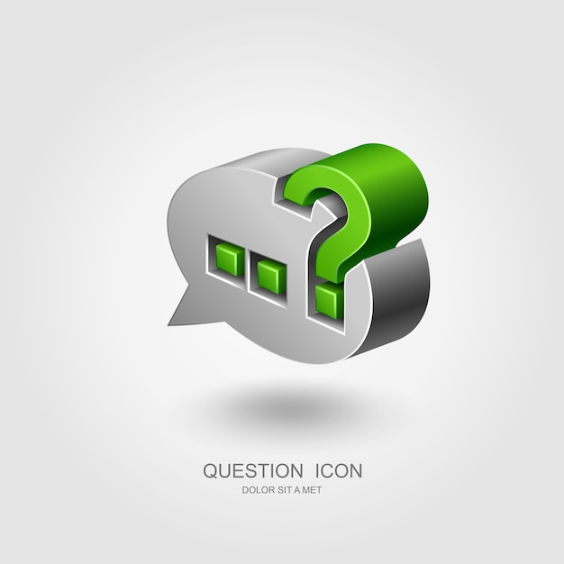Question mark in speech bubble, interrogation concept