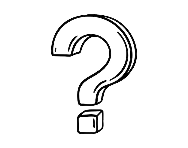 question mark symbol of thoughts a sketch by hand in a vector format