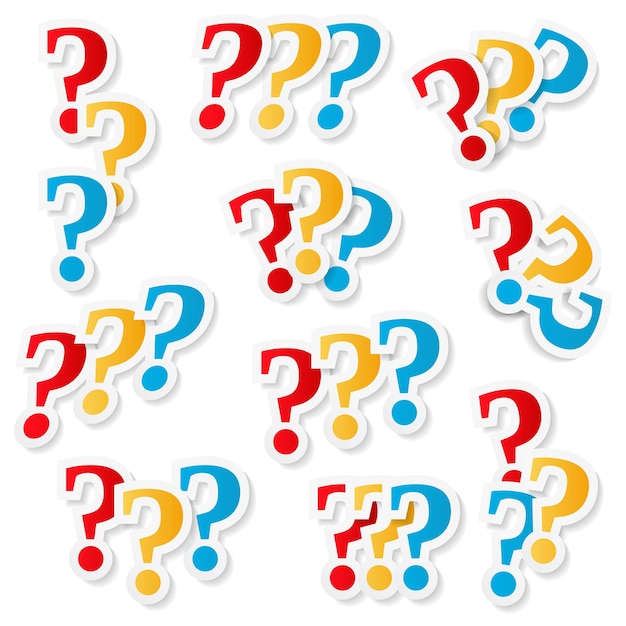 Question marks set vector eps10 illustration