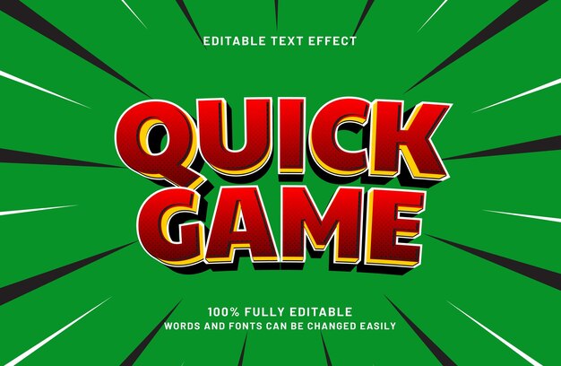 quick game editable text effect