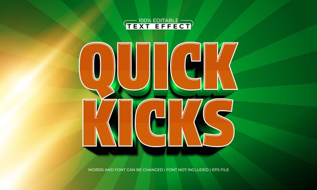 quick kicks editable text effect with a team and sport text style