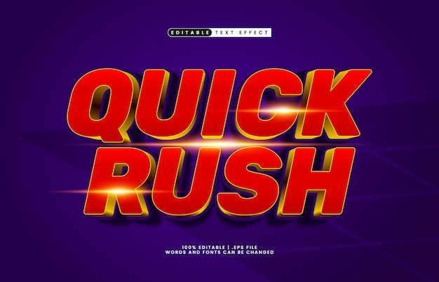 quick rush editable text effect with a race and speed text style