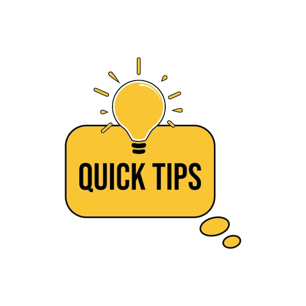 Quick tips with lightbulb helpful tricks vector logos emblems and banners vector set isolated Helpful idea solution and trick illustration