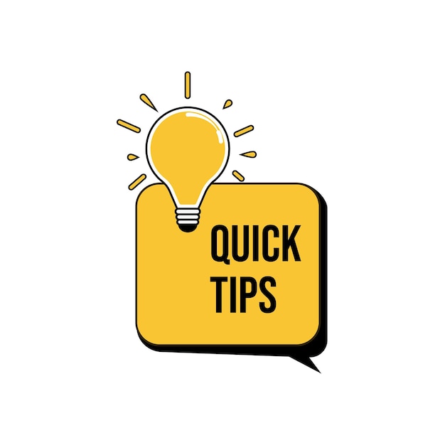 Quick tips with lightbulb helpful tricks vector logos emblems and banners vector set isolated Helpful idea solution and trick illustration