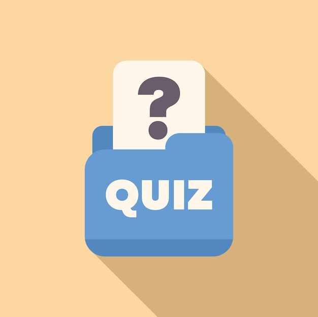 Quiz file folder containing question mark icon representing online exam