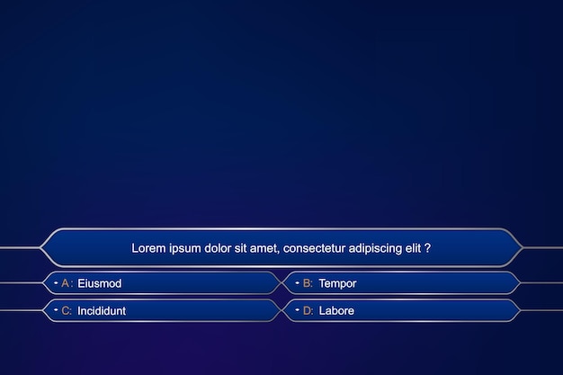 Quiz Game Interface with Question and Multiple Choices