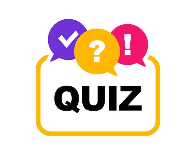 Quiz logo Quiz time label with question mark
