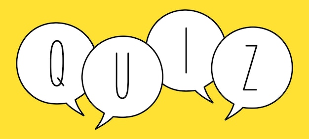 Quiz logo with speech bubble symbols concept of questionnaire show sing quiz button question competition exam interview modern emblem