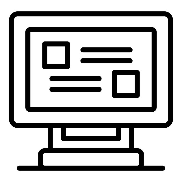 Quiz monitor icon Outline quiz monitor vector icon for web design isolated on white background