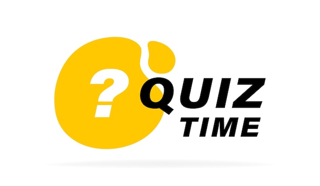 quiz time geometric badge with question mark emblem banner design for business and advertising vector illustration