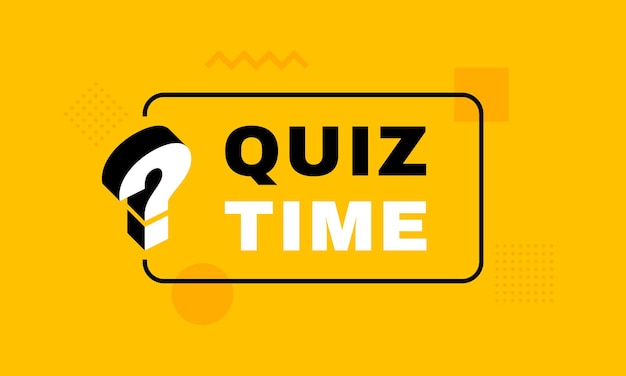 quiz time geometric message bubble with question mark emblem banner design for business and advertising with different geometric element vector illustration