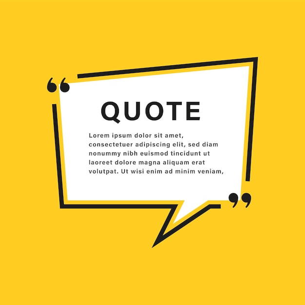 Quote box frame or communication quotes text bubble frames or speech bubbles templates