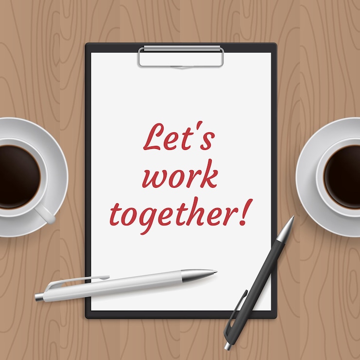 Vektör quote lets work together