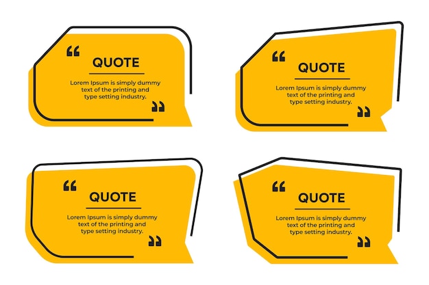 quote text box frame flat shapes banner with quote marks vector template