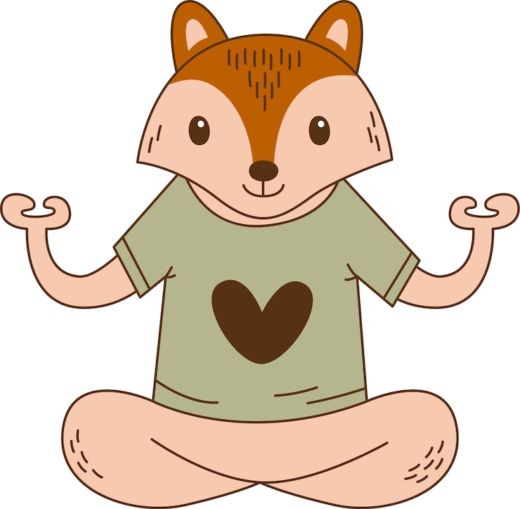 Vektör raccoon sitting and meditating