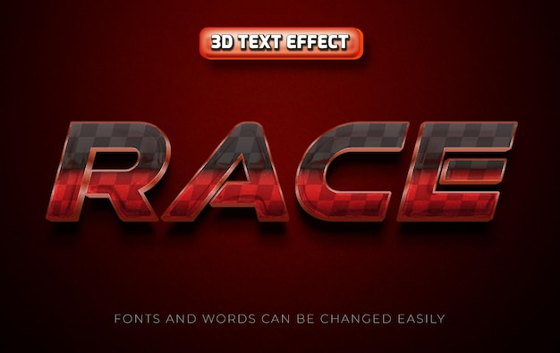 race 3d editable text effect template