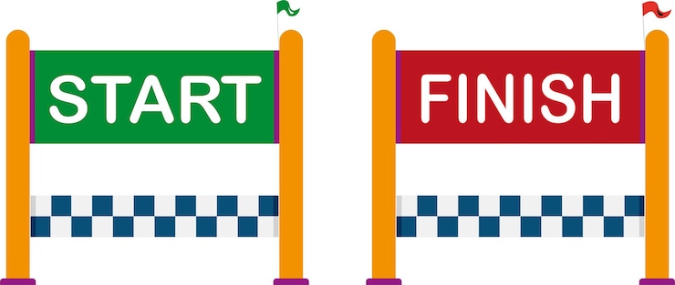 Vektör race start and finish line