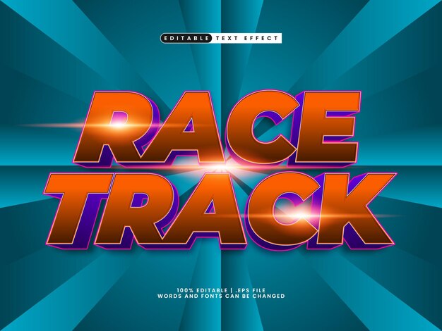 race track editable text effect in race and speed text style