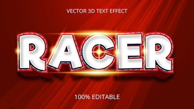 Racer 3d creative text effect