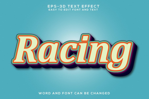 Racing 3d text effect