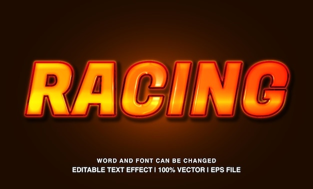 Racing editable text effect