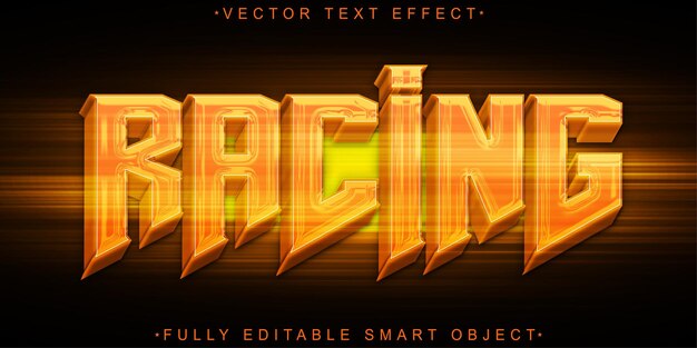 Racing Race Speed Orange Vector Fully Editable Smart Object Text Effect