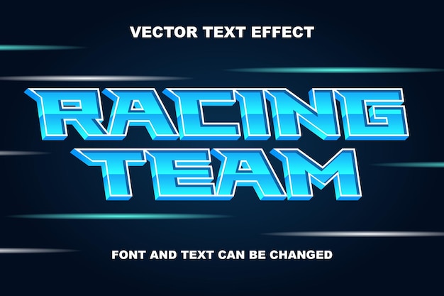 racing team blue speed racer 3d editable text effect font style template