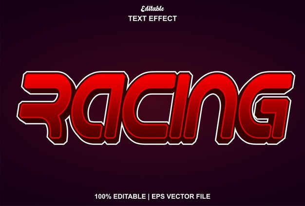 Racing text effect and editable
