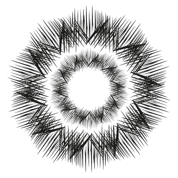 radial pattern icon geometric burst shape abstract spiked design circular symmetry vector