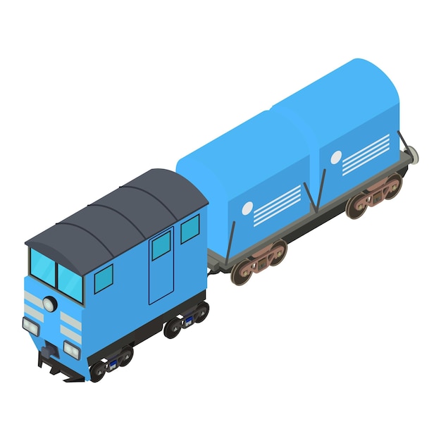 Railroad boxcar icon Isometric illustration of railroad boxcar vector icon for web