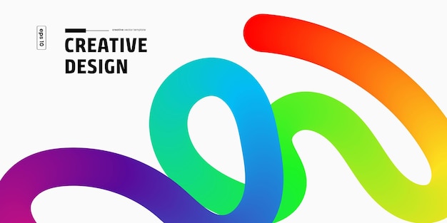 Rainbow Curves Abstract Vector Creative Design Template Background