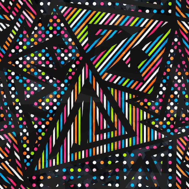 rainbow geometric seamless pattern eps 10 vector file