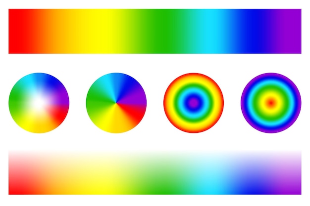 rainbow gradient bars circular spectrum shapes vibrant radial patterns colorful abstract design