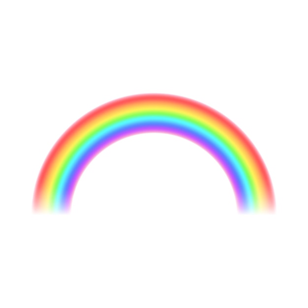 Rainbow icon in realistic style on a white background