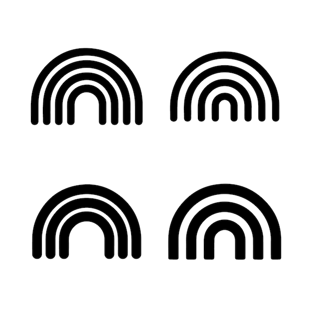 Rainbow icon set vector illustration on white background