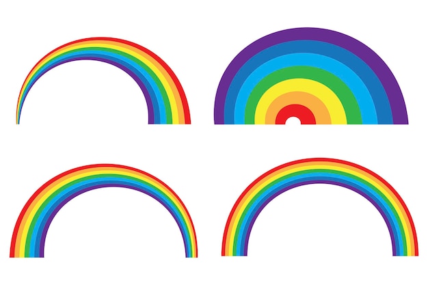 Rainbow set in vintage style Summer icon Pastel color Vector illustration EPS 10