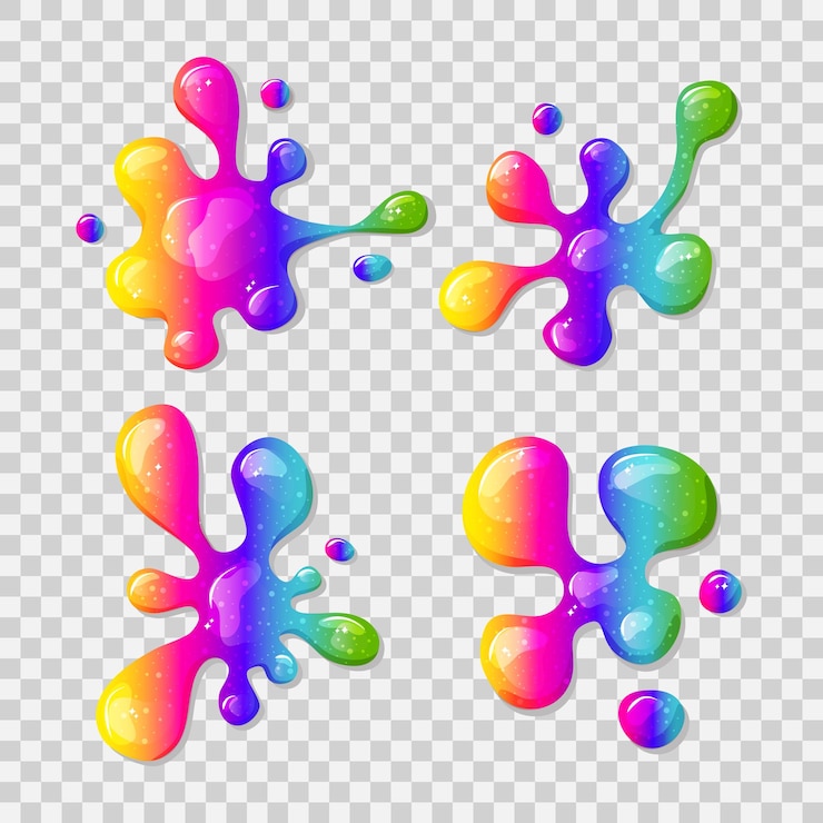 Vektör rainbow slime set on a transparent background colorful  child toy