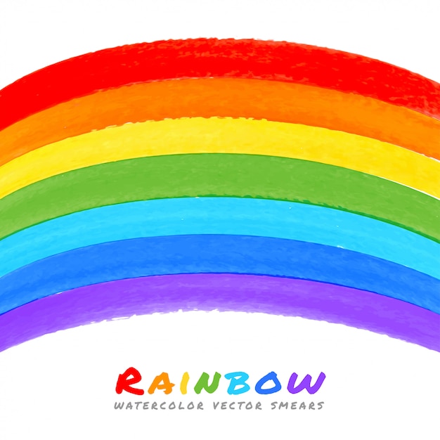 Rainbow Watercolor Brush Smears