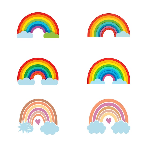 rainbows and clouds with different pictures of rainbows and clouds