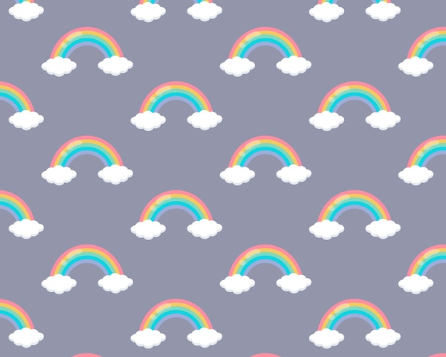 Rainbows Seamless Pattern Vector illustration