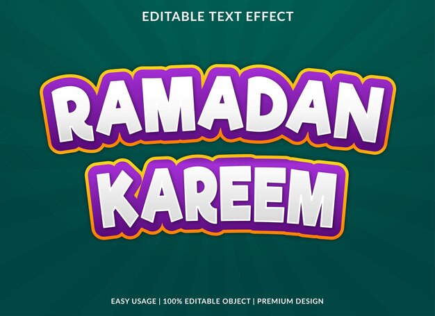 Ramadan kareem redigerbar texteffektmall