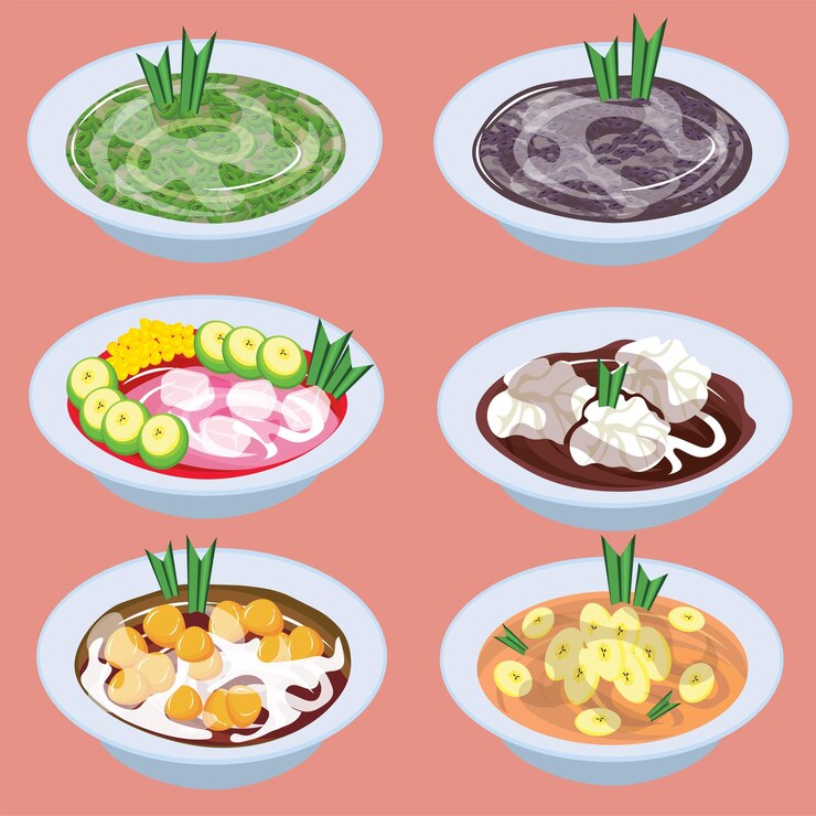 Vektör ramadan snack for iftar fasting indonesian traditional snack takjil ramadan