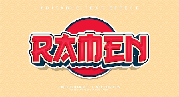 ramen vector text effect with modern style design
