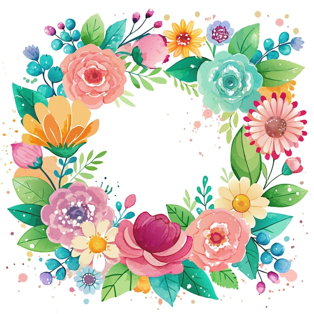 Ramme med blomstervektor-illustration