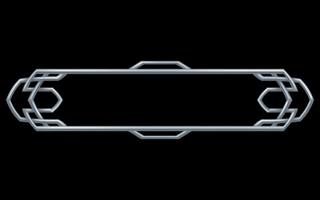 Ramme middelalderligt spil UI. Metalbanner eller dekorativ kant. Vektoraktiver til web- eller spildesign. Tom rektangelramme i middelalderlig stil. Interfaceelement
