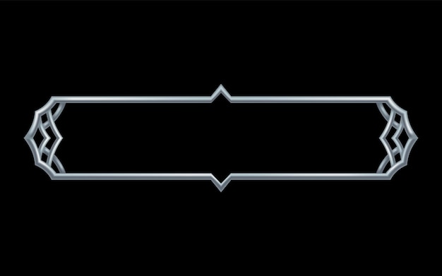 Ramme middelalderligt spil UI. Metalbanner eller dekorativ kant. Vektoraktiver til web- eller spildesign. Tom rektangelramme i middelalderlig stil. Interfaceelement