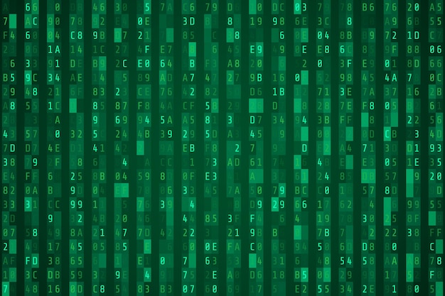 Random green hex code stream