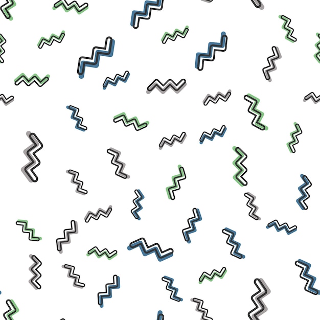 random zigzag pattern in 80s, 90s retro style. abstract geometric background