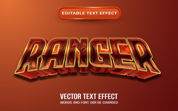 Ranger editable text effect
