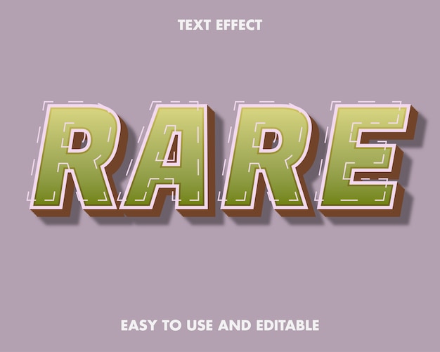 Rare Text Effect. Easy to Use and Editable. Premium Vector Illustration